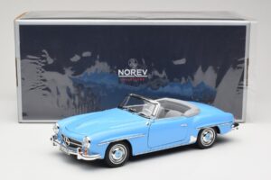 Mercedes 190 SL W121 Gaiši Zils Norev 1:18 183400 Metāls — attēls 8 no 8