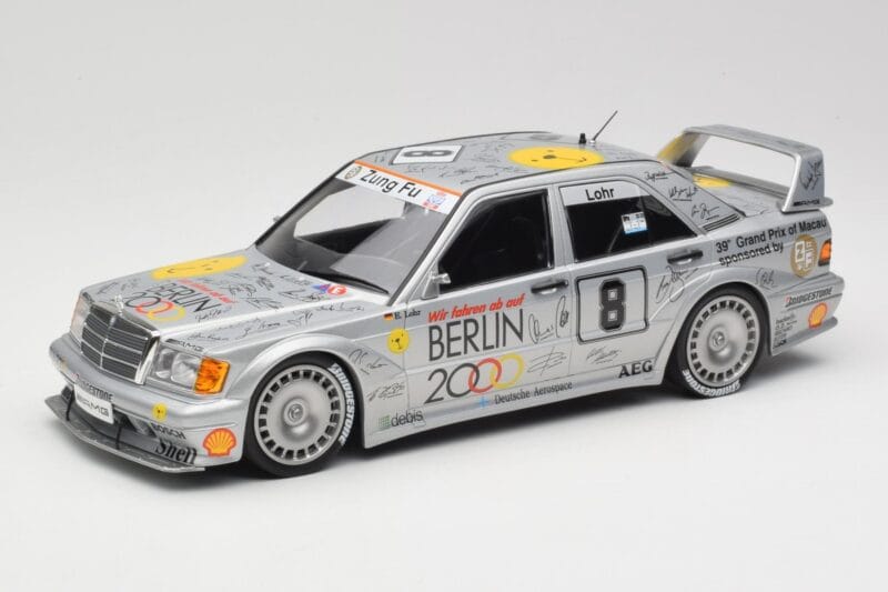 Mercedes 190E 2.5-16 EVO II W201 #8 Zung Fu E. Lohr Guia Race Macau 1992 Minichamps 1:18 155923608 Metāls