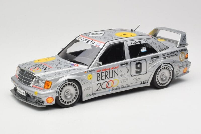 Mercedes 190E 2.5-16 EVO II W201 #9 Zung Fu K. Ludwig Guia Race Macau 1992 Minichamps 1:18 155923609 Metāls