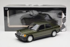 Mercedes 190E W201 Zaļš Metaliks Minichamps 1:18 155037001 Metāls — attēls 6 no 6