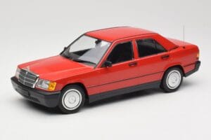 Mercedes 190E W201 Sarkans Minichamps 1:18 155037000 Metāls