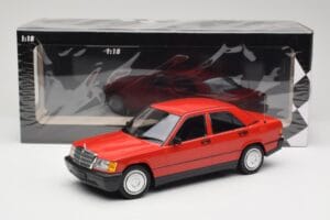 Mercedes 190E W201 Sarkans Minichamps 1:18 155037000 Metāls — attēls 6 no 6