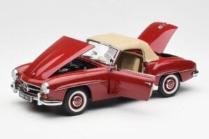 Mercedes 190SL W198 Sarkans AUTOart 1:18 76116 Metāls — attēls 2 no 8