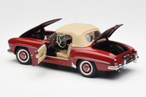 Mercedes 190SL W198 Sarkans AUTOart 1:18 76116 Metāls — attēls 5 no 8
