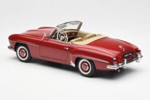 Mercedes 190SL W198 Sarkans AUTOart 1:18 76116 Metāls — attēls 7 no 8