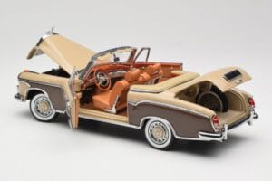 Mercedes 220 SE W128 Kabriolets Bronzas Sarkans Sun Star 1:18 3572 Metāls — attēls 5 no 8