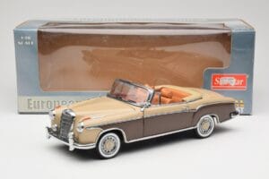 Mercedes 220 SE W128 Kabriolets Bronzas Sarkans Sun Star 1:18 3572 Metāls — attēls 8 no 8