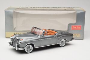 Mercedes 220 SE W128 Kabriolets Grey Metallic Sun Star 1:18 3352-M1 Metāls — attēls 8 no 8