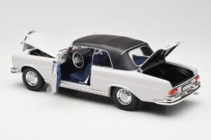 Mercedes 280 SE W111 Kabriolets Gaiši Pelēks Norev 1:18 183530 Metāls — attēls 5 no 8