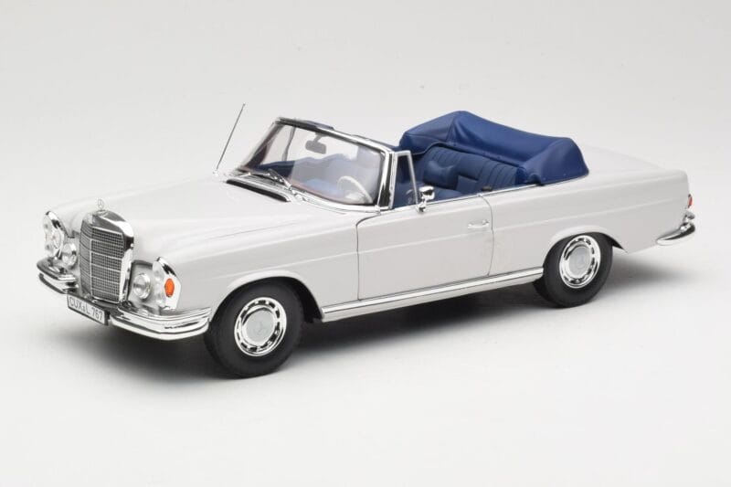 Mercedes 280 SE W111 Kabriolets Gaiši Pelēks Norev 1:18 183530 Metāls