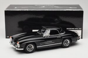 Mercedes 300 SL W198 Roadster With Hardtop Melns Minichamps 1:18 180039040 Metāls — attēls 8 no 8