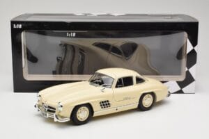 Mercedes 300 SL W198 Krēmkrāsa Minichamps 1:18 110037212 Metāls — attēls 8 no 8