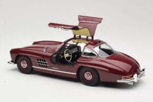 Mercedes 300 SL W198 Gullwing Tumši Sarkans Minichamps 1:18 110037218 Metāls — attēls 5 no 8
