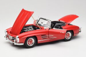 Mercedes 300 SL W198 Roadster Sarkans Ar Cieto Jumtu Minichamps 1:18 180039041 Metāls — attēls 2 no 8