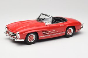 Mercedes 300 SL W198 Roadster Sarkans Ar Cieto Jumtu Minichamps 1:18 180039041 Metāls