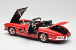 Mercedes 300 SL W198 Roadster Sarkans Ar Cieto Jumtu Minichamps 1:18 180039041 Metāls — attēls 5 no 8