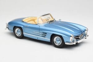 Mercedes 300 SL W198 Roadster Hardtop Light Blue Metallic Minichamps 1:18 180039042 Metāls — attēls 7 no 9