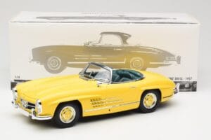 Mercedes 300 SL W198 Roadster Hardtop Signal Yellow Minichamps 1:18 180039044 Metāls — attēls 9 no 9