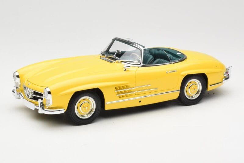 Mercedes 300 SL W198 Roadster Hardtop Signal Yellow Minichamps 1:18 180039044 Metāls