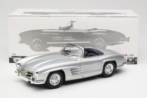 Mercedes 300 SL W198 Roadster Silver Metallic Minichamps 1:18 180039030 Metāls — attēls 8 no 8
