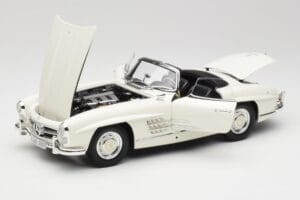 Mercedes 300 SL W198 Roadster Balts Ar Mīkstu Jumtu Minichamps 1:18 180039034 Metāls — attēls 2 no 9