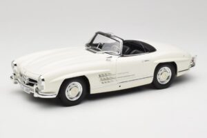 Mercedes 300 SL W198 Roadster Balts Ar Mīkstu Jumtu Minichamps 1:18 180039034 Metāls