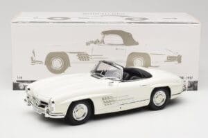 Mercedes 300 SL W198 Roadster Balts Ar Mīkstu Jumtu Minichamps 1:18 180039034 Metāls — attēls 9 no 9
