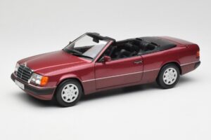 Mercedes 300CE-24 A124 Kabriolets Almandine Sarkans Metaliks Norev 1:18 B66040616 Metāls