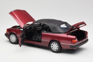 Mercedes 300CE-24 A124 Kabriolets Almandine Sarkans Metaliks Norev 1:18 B66040616 Metāls — attēls 5 no 8