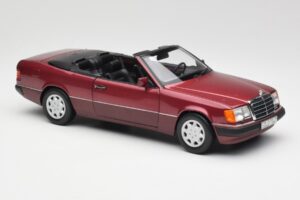 Mercedes 300CE-24 A124 Kabriolets Almandine Sarkans Metaliks Norev 1:18 B66040616 Metāls — attēls 6 no 8