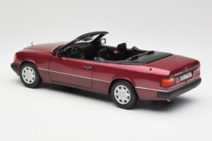 Mercedes 300CE-24 A124 Kabriolets Almandine Sarkans Metaliks Norev 1:18 B66040616 Metāls — attēls 7 no 8