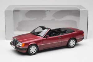 Mercedes 300CE-24 A124 Kabriolets Almandine Sarkans Metaliks Norev 1:18 B66040616 Metāls — attēls 8 no 8