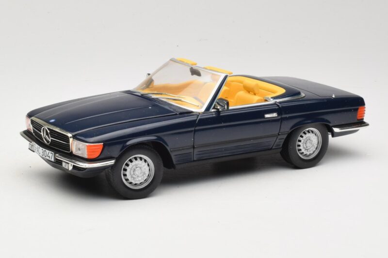 Mercedes 350 SL R107 Tumši Zils Sun Star 1:18 MB003 Metāls