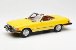 Mercedes 450SL R107 Dzeltens US Version Norev 1:18 183727 Metāls