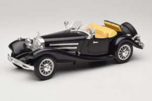 Mercedes 500K Roadster Melns Bburago 1:18 3020-P2 Metāls