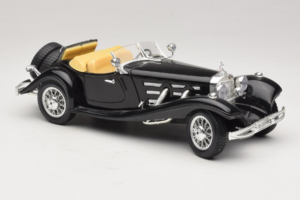 Mercedes 500K Roadster Melns Bburago 1:18 3020-P2 Metāls — attēls 6 no 8