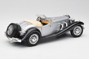Mercedes 500K Roadster Sudrabs Bburago 1:18 3020-M1 Metāls — attēls 3 no 8
