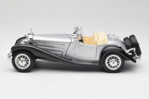 Mercedes 500K Roadster Sudrabs Bburago 1:18 3020-M1 Metāls — attēls 4 no 8