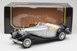 Mercedes 500K Roadster Sudrabs Bburago 1:18 3020-M1 Metāls — attēls 8 no 8