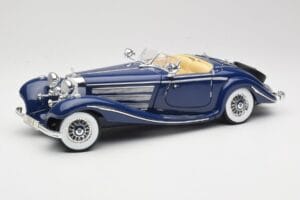 Mercedes 500K Special Roadster Zils Maisto 1:18 56059 Metāls