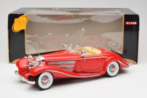 Mercedes 500K Special Roadster Sarkans Maisto 1:18 56058 Metāls — attēls 8 no 8