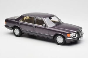 Mercedes 560 SEL W126 Violets Metallic Norev 1:18 183544 Metāls — attēls 6 no 8