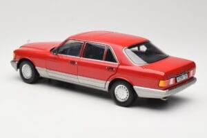 Mercedes 560 SEL W126 Sarkans Norev 1:18 183463 Metāls — attēls 7 no 8