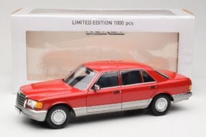 Mercedes 560 SEL W126 Sarkans Norev 1:18 183463 Metāls — attēls 8 no 8