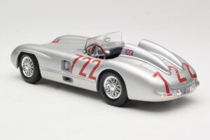 Mercedes 300 SLR W196S #722 S. Moss / D. Jenkinson Mille Miglia Winner 1955 Maisto 1:18 536887 Metāls — attēls 7 no 8