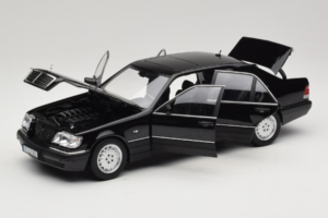 Mercedes S-Class W140 S600 Obsidian Black Metallic Norev 1:18 183045 Metāls — attēls 2 no 8