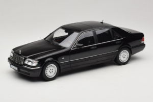 Mercedes S-Class W140 S600 Obsidian Black Metallic Norev 1:18 183045 Metāls