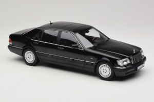 Mercedes S-Class W140 S600 Obsidian Black Metallic Norev 1:18 183045 Metāls — attēls 6 no 8