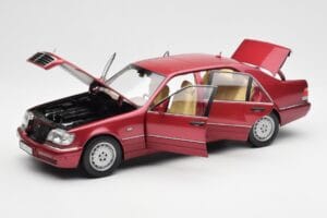 Mercedes S500 W140 Sarkans Metallic Norev 1:18 183579 Metāls — attēls 2 no 8