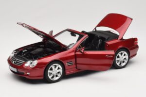 Mercedes SL 500 R230 Red Metallic Ierobežots Izdevums Norev 1:18 183841 Metāls — attēls 2 no 8